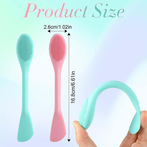 2PCS Manual Facial Cleansing Brush, Silicone Facial Mask Applicator 2 in 1 Face Mask Brush Face Scrubber Tool for Exfoliating Massaging Makeup Ski...