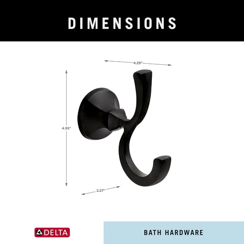 Delta Faucet 76435-BL Ashlyn Towel Hook, Matte Black...