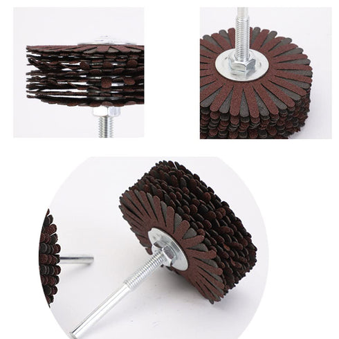 YXQ Abrasive Cloth Flap Wheel Sander 120 Grit 1/4-Inch Aluminum Oxide Shank for Woodworking Root Carving Furniture Polishing...