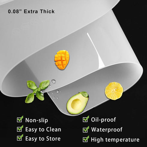 Food-Grade Silicone mat?2MM Extra Thick Silicone Mats for Kitchen Counter, 25.6" x17.7" Non-Slip Waterproof Large Countertop Protector Mat, Heat R...