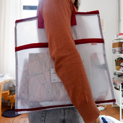Madam's Sew Project Bag - Portable and Organized Craft Storage for Quilters and Crafters - Two Pockets, See-Through Mesh Design, Project Details C...