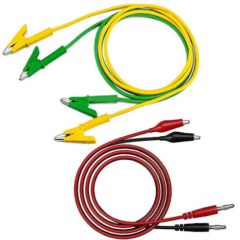 Alligator Clips with Wires, 20A Jumper Wires Heavy Duty with Protective Copper Clips, 4PCS Stamping Dual Ended Crocodile Clips with Banana Plug Te...