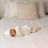 Large Jersey Knitted Swaddle Blanket for Baby, Soft Stretchy Receiving Blanket for Newborns with Hat, Large 47 x 47 inches (Natural)...