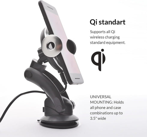 Wireless Car Charger, 15W Fast Charging Vent Charging Phone Holder Smart Sensor Cradle, Auto-Clamping Car Mount, Dashboard, for iPhone 14 13 12, S...