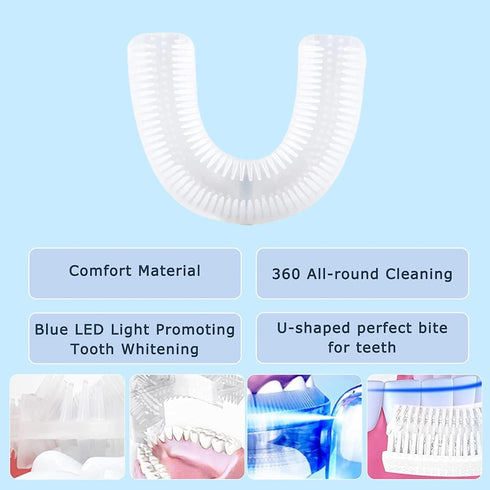 Ultrasonic Electric Toothbrush Adults, Automatic Toothbrush U Shaped Whole Mouth 360° Cleaning Teeth Whitening Hands Free Rechargeable IPX7 Waterp...