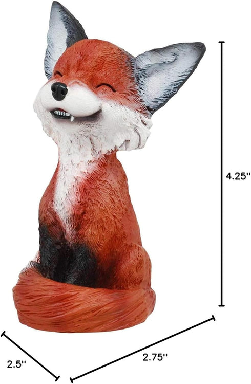 Mulandd YTC Brown and Black Smiling Fox TeeHee Themed Decorative Figurine Statue...