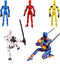 5PCS Lucky 13 Action Figures, T13 Action Figure Articulated Dummy 3D Printed Titan 13 Robot Multi-Jointed Movable Desktop Decoration for Game Love...