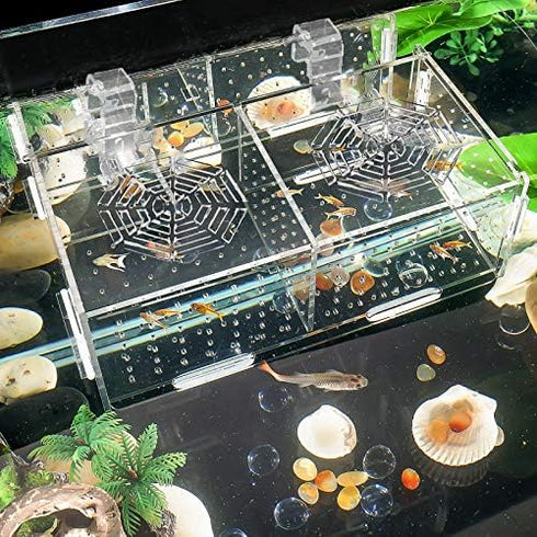 Hamiledyi Aquarium Breeding Isolation Box Acrylic Fish Tank Acclimation Hatchery Incubator Holder Divider for Guppy Shrimp Clownfish Fishes...