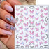 5D Aurora Butterfly Nail Stickers for Women Cartoon Butterfly Nail Art Stickers for Nail Designs Embossed Butterfly Stickers for Nails Design Rose...