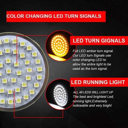 Eectra glide Led turn signal Motorcycle Lights 2" 50mm Bullet Style LED Turn Signals Pannel For Motor bike Sportster Softail Touring 1157 base fro...