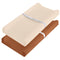 Pro Goleem Muslin Changing Pad Cover for Boys and Girls, Soft Breathable Fitted Cotton Diaper Changing Table Pad Sheets, Neutral, 2 Pack (Brown?Be...