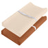 Pro Goleem Muslin Changing Pad Cover for Boys and Girls, Soft Breathable Fitted Cotton Diaper Changing Table Pad Sheets, Neutral, 2 Pack (Brown?Be...
