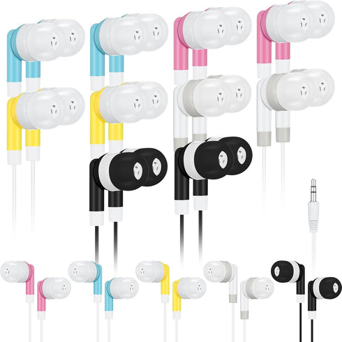Kigeli 10 Pack Kids Bulk Earbud Headphones for Classroom Student Wired Headphones in-Ear Earbud 3.5 mm Disposable Earphones Set for Kids Adults Cl...