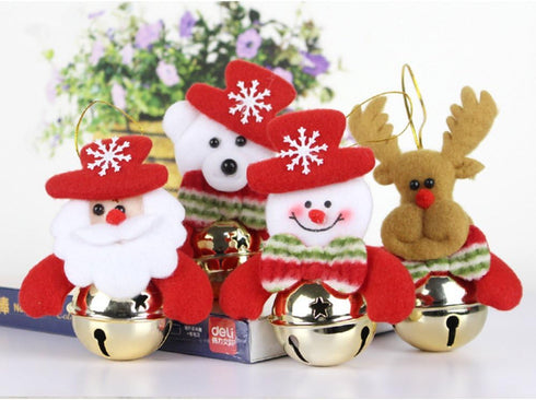 Christmas Bells Decorations for Home, 8 Pcs Set Christmas Tree Ornaments, Snowman/Old Man/Bear/elk...