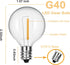 G40 LED Replacement Bulbs, 25 Pack Clear Globe Bulb fits E12 C7 Candelabra Base,1.5 Inch Dimmable Waterproof Globe Light Bulbs for Indoor Outdoor ...