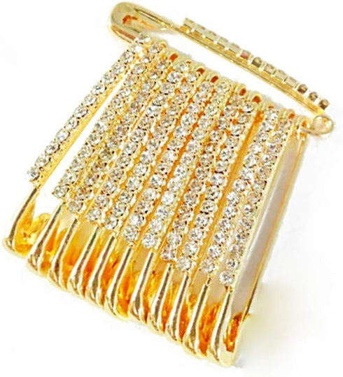 Golden Color and Multicolored Stones Safety pin Set of 24...