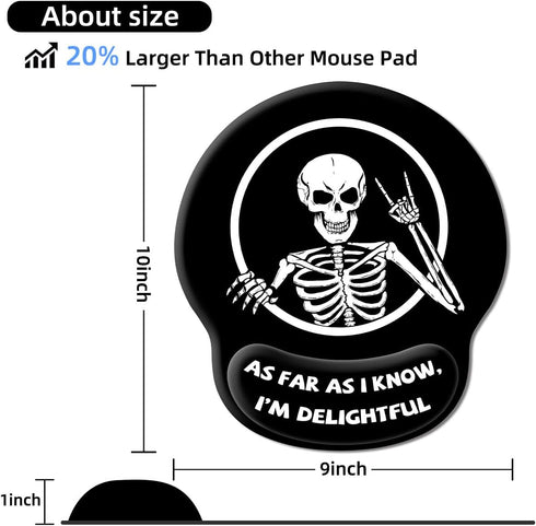 Upgrade Mouse Pad with Wrist Rest, Gothic Skull Skeleton Ergonomic Gaming Gel Mouse Pad with Wrist Support, Computer Mousepad for Desk Home Office...
