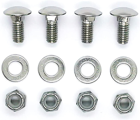 4pk 784-5581A Stainless Steel Mounting Carriage Bolt Nuts kit fits Cub Cadet MTD 784-5580 710-0451 712-04063 784-5581A Snowblower Skid Shoe (5/16-...