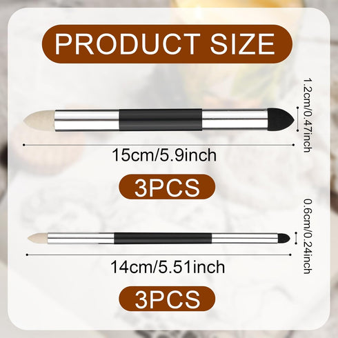 6pcs Artist Blending Sponge Pen, 2 Sizes Double-Headed Pastel Blending Stump Pencil Sketch Brush Rubbing Lucy Drawing Art Foam Blender Stick Blend...