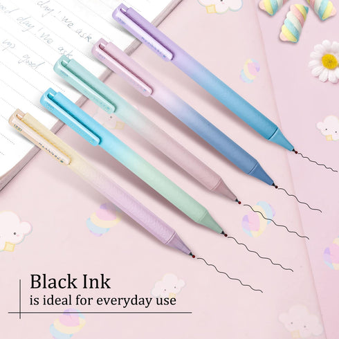 Aesthetic Gel Pens, 0.5 mm Fine Point Black Ink Pens, Quick Dry Smooth Writing Pens for Journaling Note Taking,Cute School Office Supplies,Gifts f...