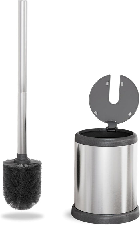 ToiletTree Products Toilet Brush with Lid - Sleek Toilet Bowl Brush and Holder - Toilet Scrubber Brush Set with Heavy-Weight Base - Lidded Toilet ...