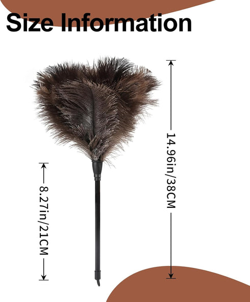 Ostrich Feather Duster Mini Feathers Dusters Natural Fluffy Soft with Plastic Handle and Eco-Friendly Washable Reusable Handheld for Cleaning Hous...