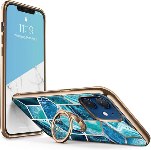 i-Blason Cosmo Snap Case Designed for iPhone 12/iPhone 12 Pro 6.1 Inch (2020 Release), Slim with Built-in 360° Rotatable Ring Holder Kickstand Sup...