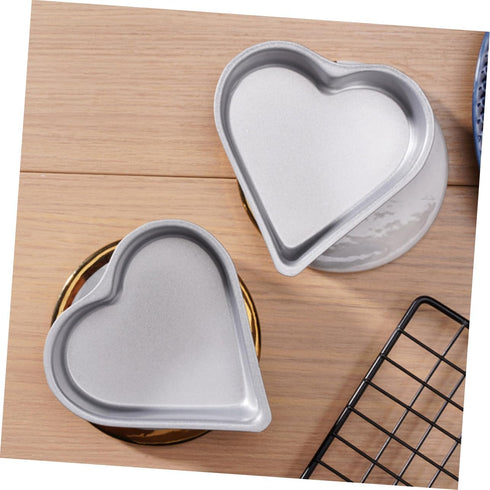 3pcs Heart Pudding Mold Cake Making Tray Heart Cake Pan Non-stick Donut Molds Bagel Molds Baking Molds Cupcake Moulds Loaf Tin Bread High-carbon S...