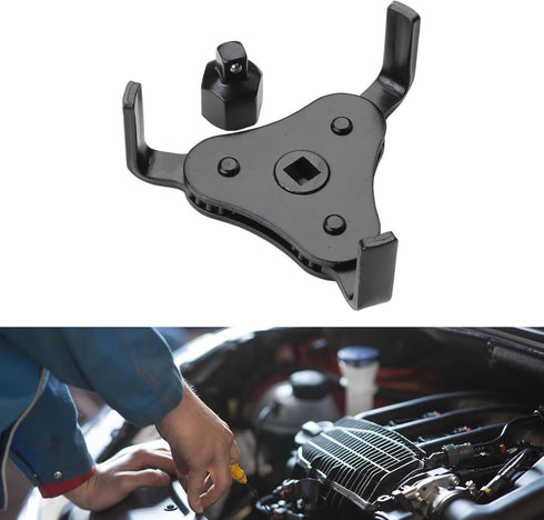 1 PC 1/2 Car Oil Filter Wrench, Z Flat Three-claw Metal Heavy Duty Vehicle Oil Filter Wrench Maintenance Tool, Universal Adjustable Automotive Wre...