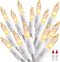 ODEETRONIC Warm Christmas Lights - 21.63ft 100Count Steady & Blink Clear Christmas Lights, UL Certified Incandescent Fairy String Light, White Wir...