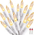 ODEETRONIC Warm Christmas Lights - 21.63ft 100Count Steady & Blink Clear Christmas Lights, UL Certified Incandescent Fairy String Light, White Wir...
