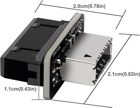 COMeap USB 3.2 Gen 1 to USB 3.2 Gen 2 Header Adapter, USB 3.1 Type-E Key-A to USB 3.0 20 Pin Header Converter for Type C Motherboard (Vertical Typ...