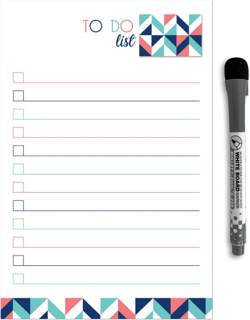 Dry Erase to Do List Vinyl Whiteboard Sticker Decal by Glassboard Studio | Removable & Reusable | Magnetic Fine-Tip Marker Included (6 x 9 inches,...