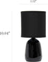 Simple Designs LT1134-BLK 10.04" Tall Traditional Ceramic Thimble Base Bedside Table Desk Lamp w Matching Fabric Shade for Home Decor, Nightstand,...