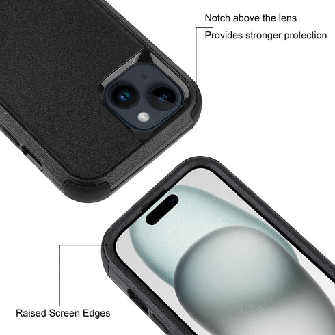Phone Case for iPhone 15 Plus, 3 in 1 Heavy Duty Drop Protection Shockproof Military Protective Tough Durable Cover Case for iPhone 15 Plus 6.7 in...