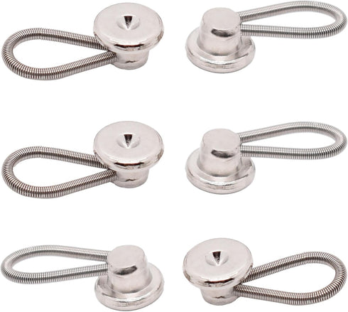 OURUI Button Extender Collar Extenders for Men Dress Shirts, Metal Neck Extender 1/2” Size Expansion for Shirt Coat Suits Pants, 6 Pack Silver...