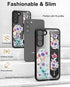 Galaxy S23 Case Cute with Strap Stand Finger Kickstand, Case for Flower Floral Designer for Girls Aesthetic Cool Silicone Compatible with Samsung ...