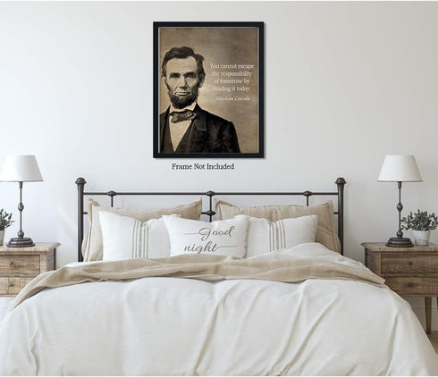 Abraham Lincoln Historic Quote - Wall Art Decor - Unframed 16x20 Inch Poster - Great Inspirational Gift - Motivational Print - American Patriotic ...