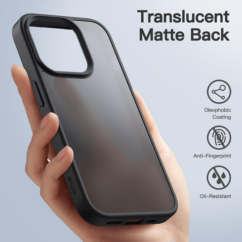 JETech Matte Case for iPhone 15 Pro 6.1-Inch, Shockproof Military Grade Drop Protection, Frosted Translucent Back Phone Cover, Anti-Fingerprint (B...