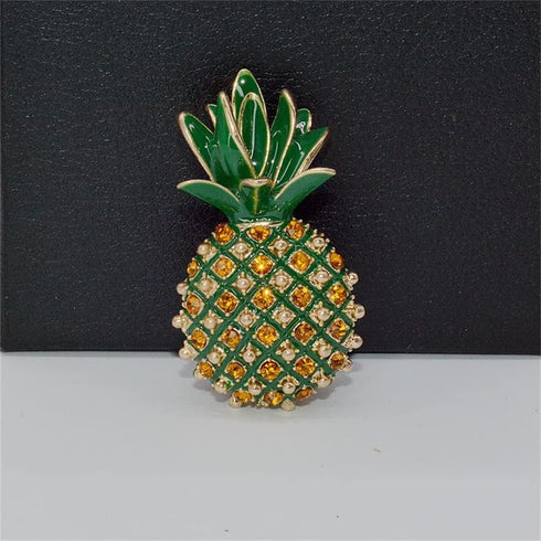 Pineapple Brooch Pins Cute Rhinestone Pineapple Brooches Fruit Lapel Pins Women for Clothes Hat Backpacks Jackets Shirt Accessory DIY Decoration...