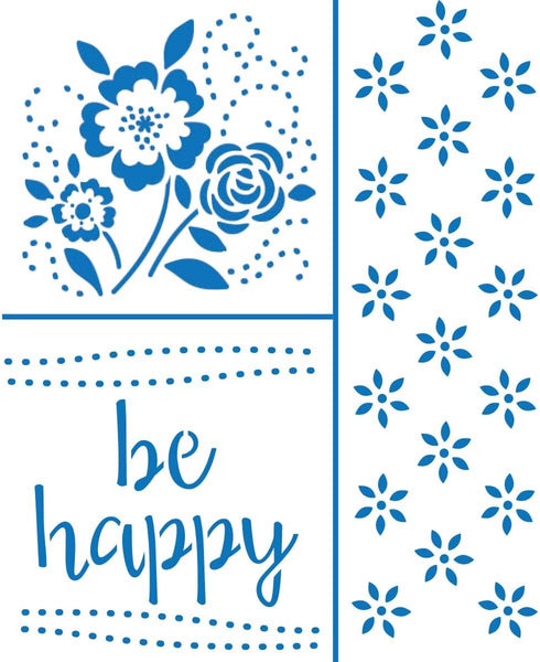 Bucilla Fashion Embroidery Pattern Template Art Kit, 5" x 6", Be Happy......
