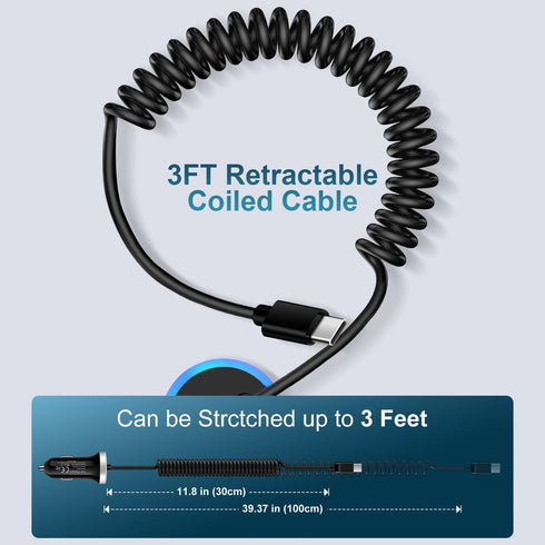 3.4A Car Charger Fast Charging for Google Pixel 8a/8 Pro/8/6 Pro/7 Pro/6a/7/7a,Samsung Car Charger + 3FT Coiled USB C Cable for Samsung Galaxy A55...