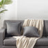 DEZENE Decorative Pillow Cases 22x22 Light-Grey: 2 Pack Cozy Soft Pom-poms Velvet Square Throw Pillow Covers for Farmhouse Home Decor...