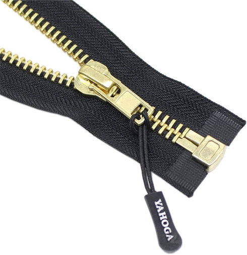 YaHoGa #10 32 Inch Brass Separating Jacket Zipper Metal Zipper Heavy Duty Metal Zippers for Jackets Sewing Coats Crafts (32" Brass)...
