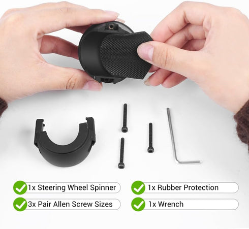 Steering Wheel Spinner Knob, 360 ° Rotation Silicone Steering Wheel Knob Non-Slip Car Power Handle Spinner for Cars Trucks Boats Tractors...