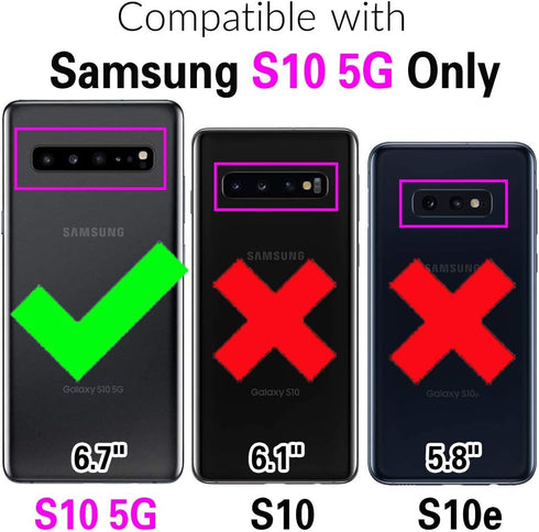 Asuwish Phone Case for Samsung Galaxy S10 5G Cover Hybrid Rugged Shockproof Hard Drop Proof Full Body Protective Heavy Duty Mobile Slim Cell Acces...