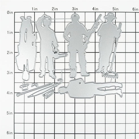 Father's Day Male Occupation Silhouette Metal Cutting Dies for Card Making, Paper Embossing Die Cuts Kit Templates, Storage Pockets Supplies, Phot...