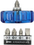 ANEX Mini Stubby Screwdriver For Tight Area Phillips and Flathead 5 Multi Bits Set Blue...