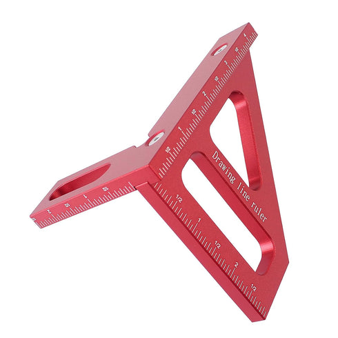 Imperial 3D Multi-Angle Measuring Ruler,45/90 Degree Aluminum Alloy Woodworking Square Protractor, Miter Triangle Ruler High Precision Layout Meas...