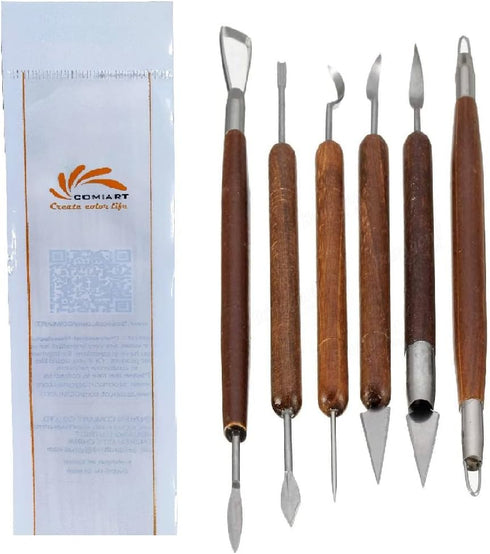6Pcs Carving Clay Sculpting Hand Chisel Modeling Making Woodworking Process Tool...